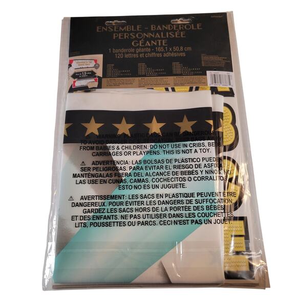 Giant Customizable Banner Kit 65x20in W/ Letters Numbers Red Gold Black, Party - Picture 3 of 7